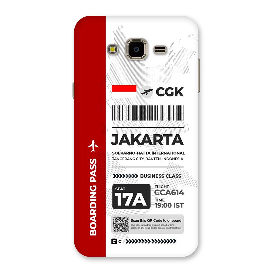 International Boarding Pass Jakarta Back Case for Galaxy J7 Nxt
