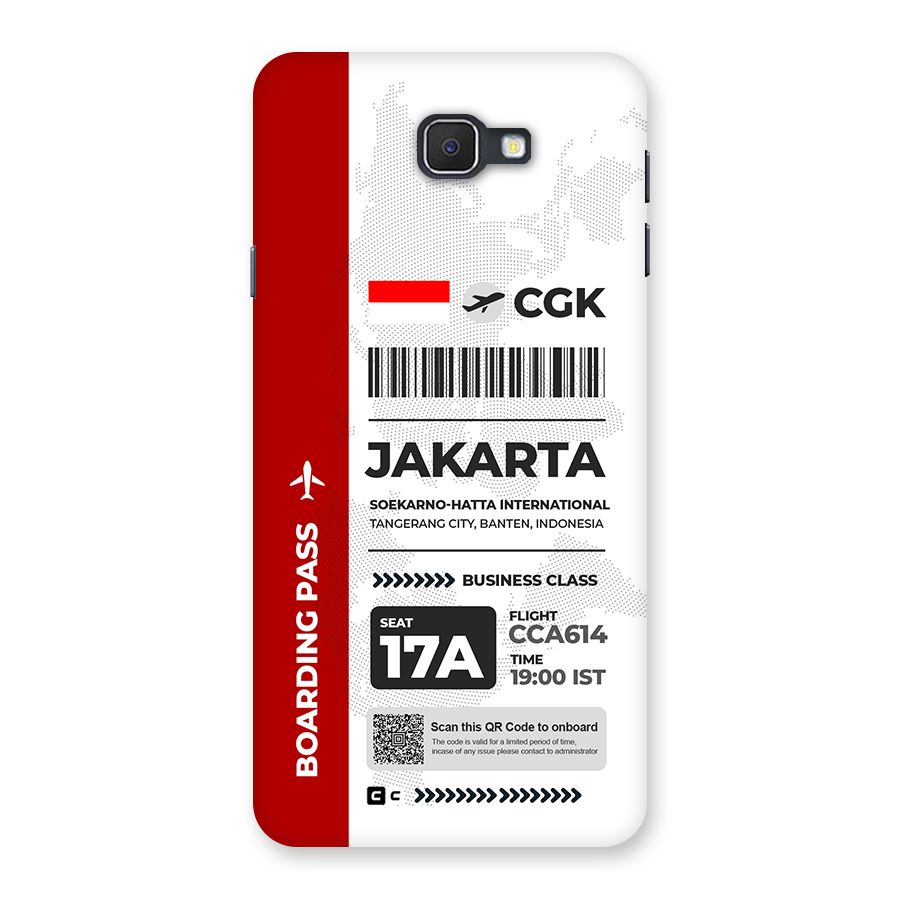 International Boarding Pass Jakarta Back Case for Galaxy J7 Prime