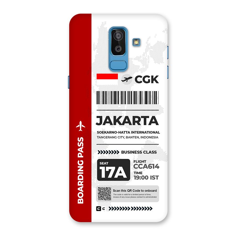 International Boarding Pass Jakarta Back Case for Galaxy J8