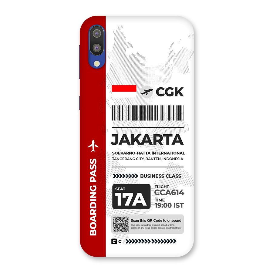 International Boarding Pass Jakarta Back Case for Galaxy M10