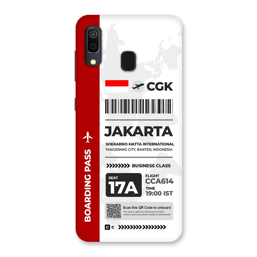International Boarding Pass Jakarta Back Case for Galaxy M10s