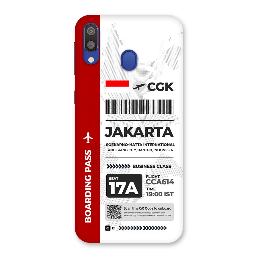 International Boarding Pass Jakarta Back Case for Galaxy M20