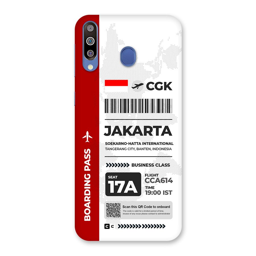 International Boarding Pass Jakarta Back Case for Galaxy M30