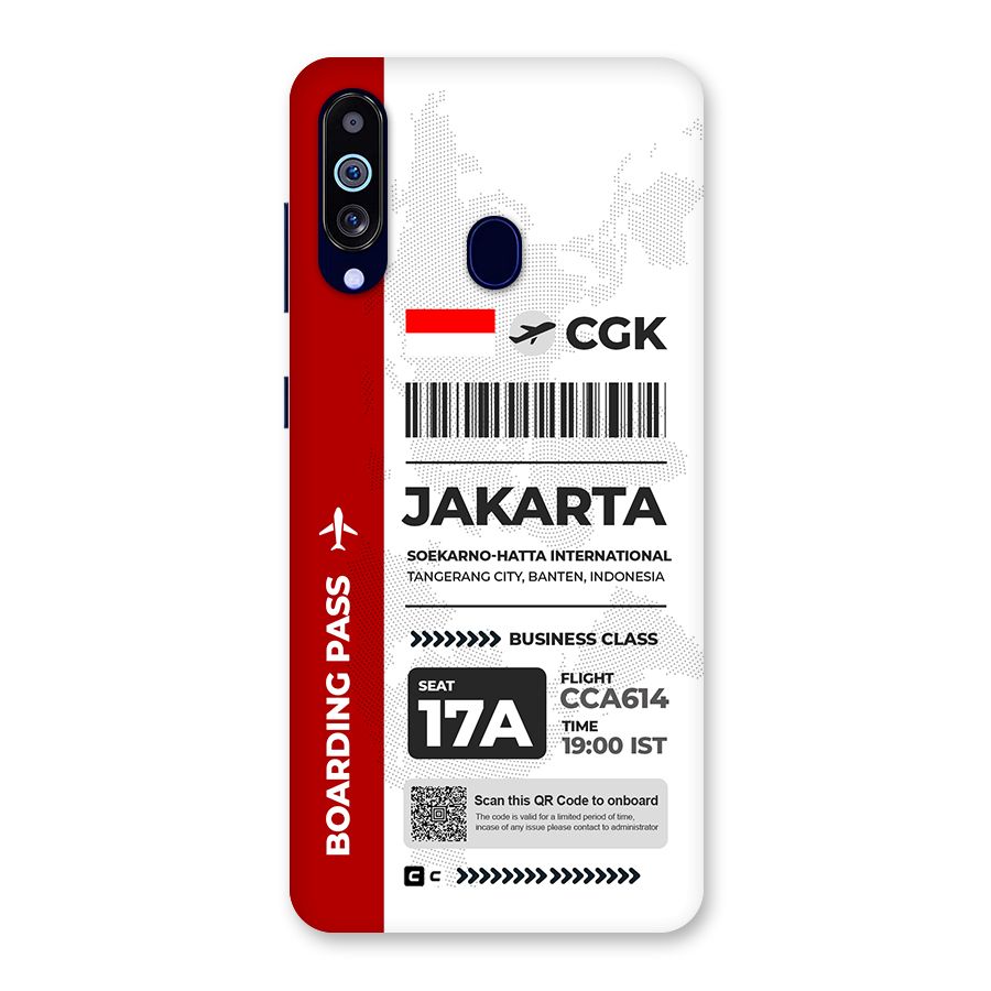 International Boarding Pass Jakarta Back Case for Galaxy M40