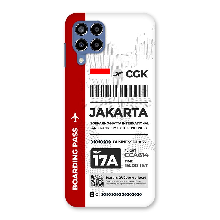 International Boarding Pass Jakarta Back Case for Galaxy M53 5G