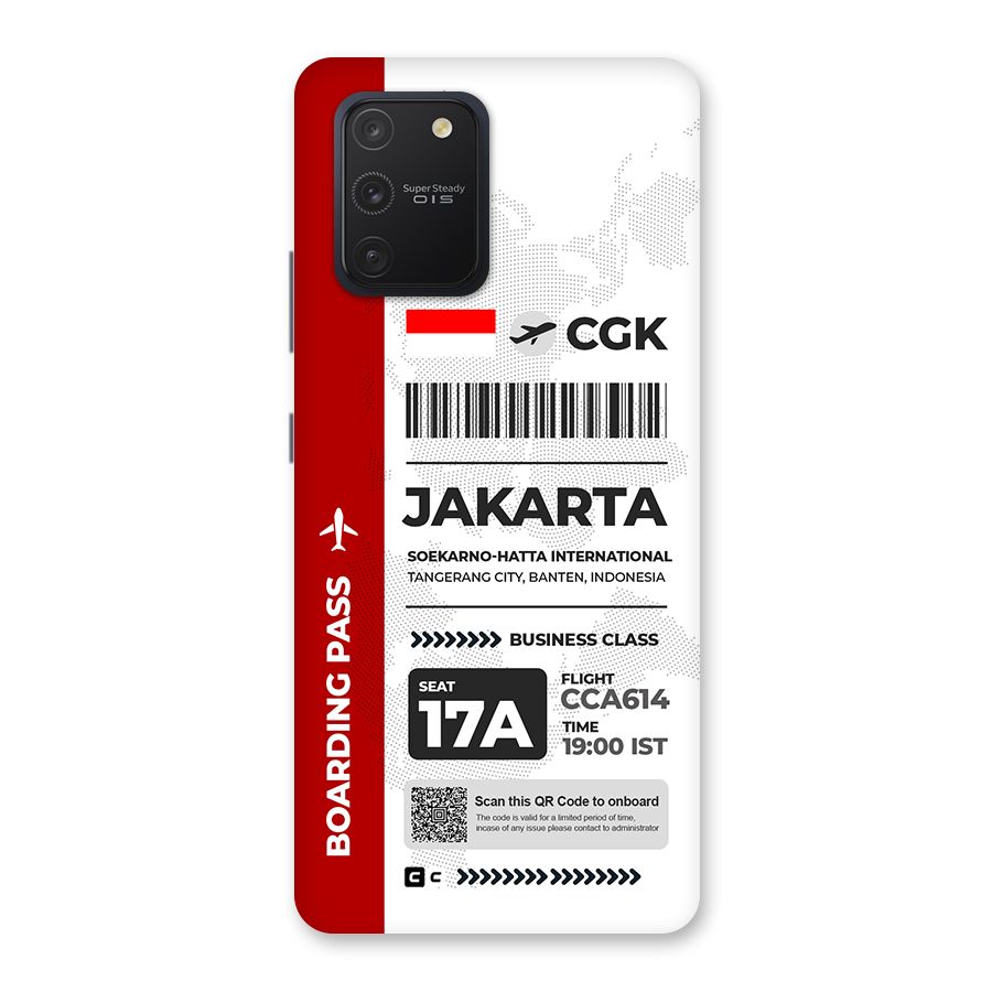 International Boarding Pass Jakarta Back Case for Galaxy S10 Lite