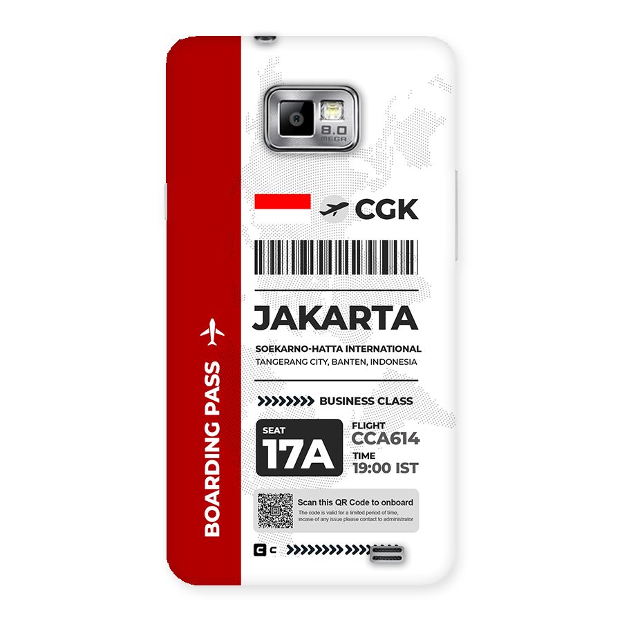 International Boarding Pass Jakarta Back Case for Galaxy S2