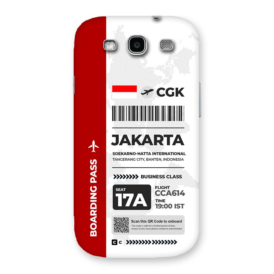 International Boarding Pass Jakarta Back Case for Galaxy S3