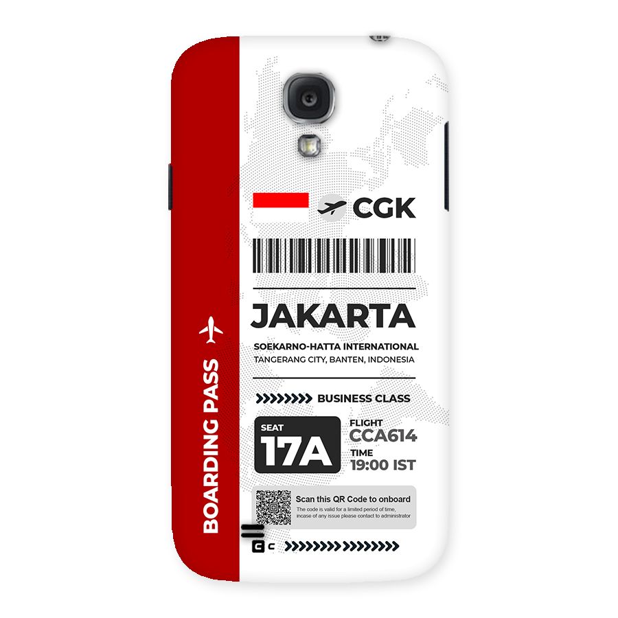 International Boarding Pass Jakarta Back Case for Galaxy S4