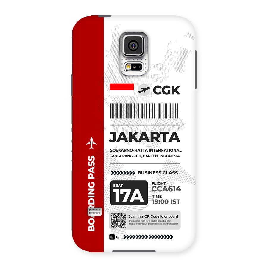 International Boarding Pass Jakarta Back Case for Galaxy S5