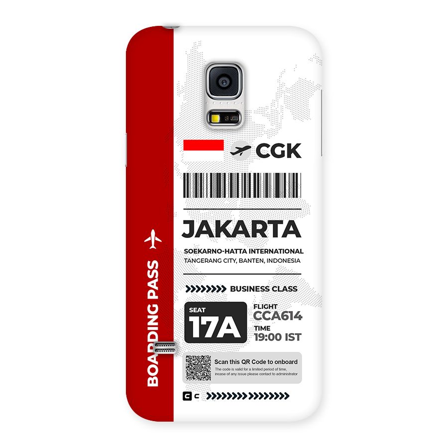 International Boarding Pass Jakarta Back Case for Galaxy S5 Mini