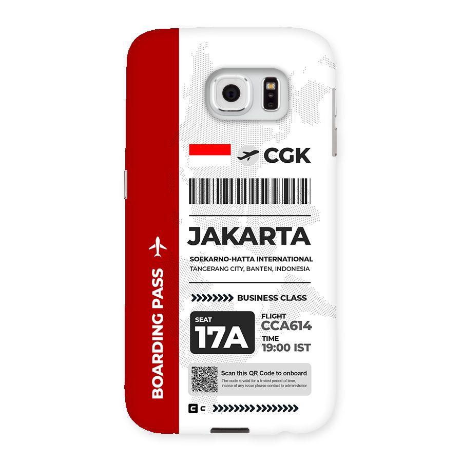 International Boarding Pass Jakarta Back Case for Galaxy S6