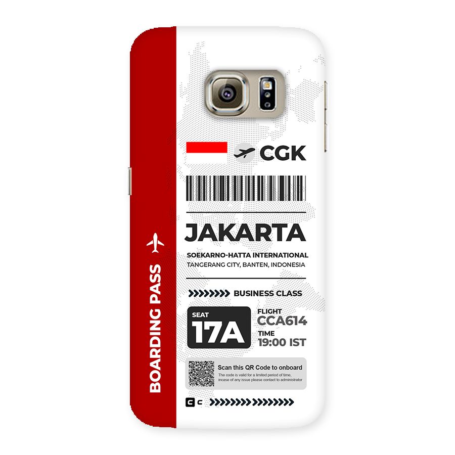 International Boarding Pass Jakarta Back Case for Galaxy S6 edge