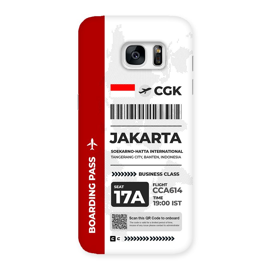International Boarding Pass Jakarta Back Case for Galaxy S7 Edge