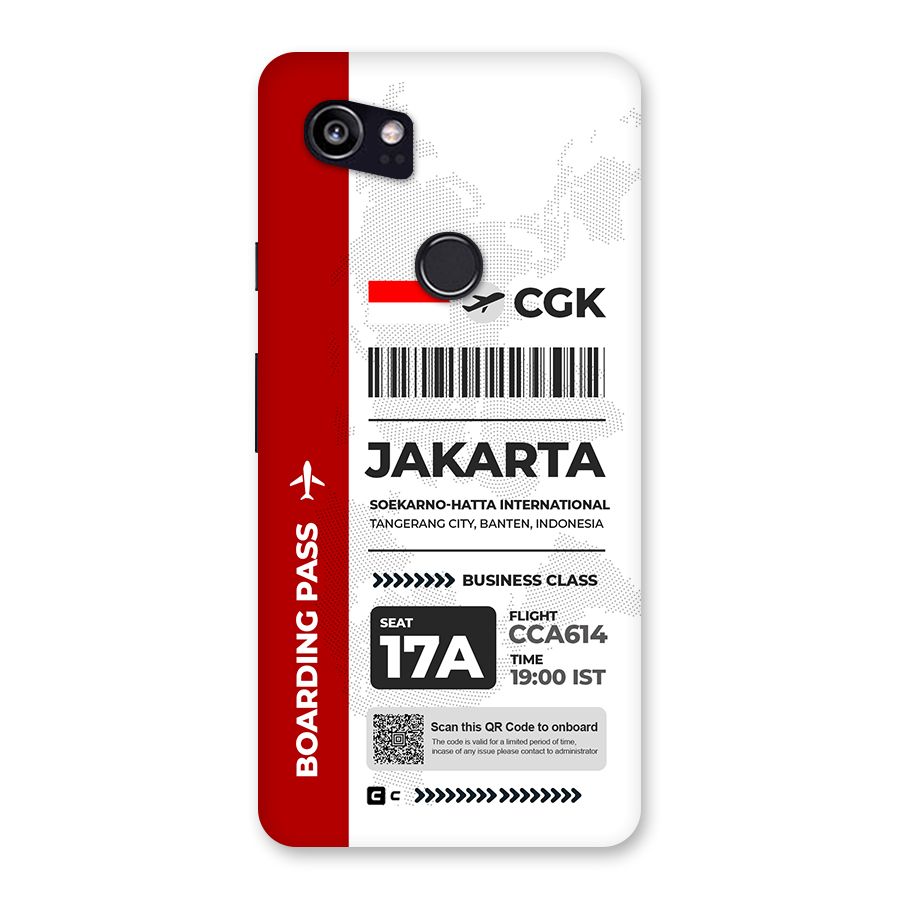 International Boarding Pass Jakarta Back Case for Google Pixel 2 XL