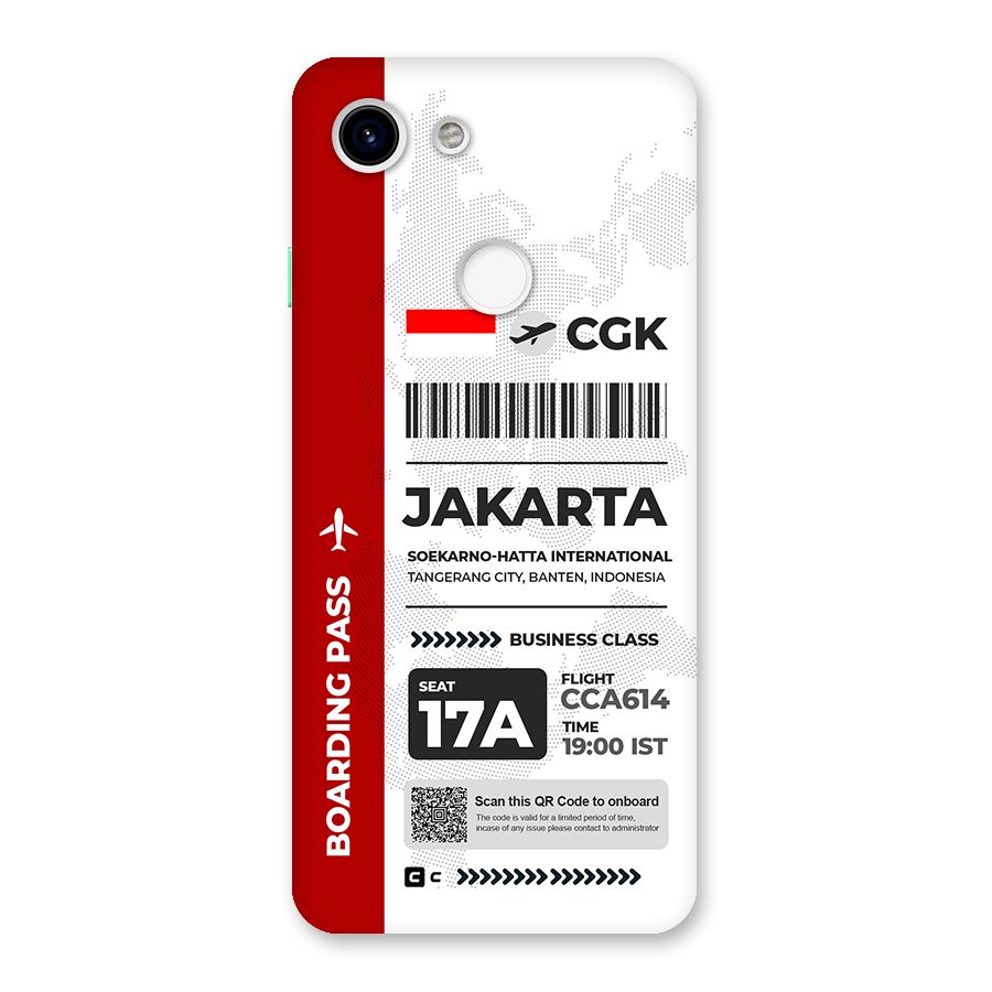 International Boarding Pass Jakarta Back Case for Google Pixel 3