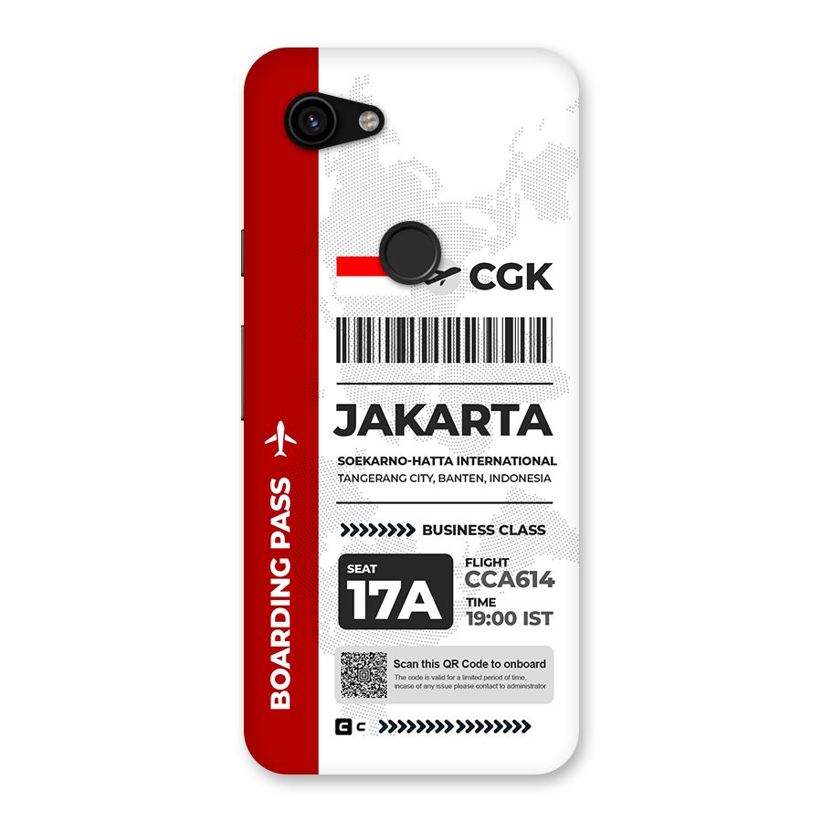 International Boarding Pass Jakarta Back Case for Google Pixel 3a