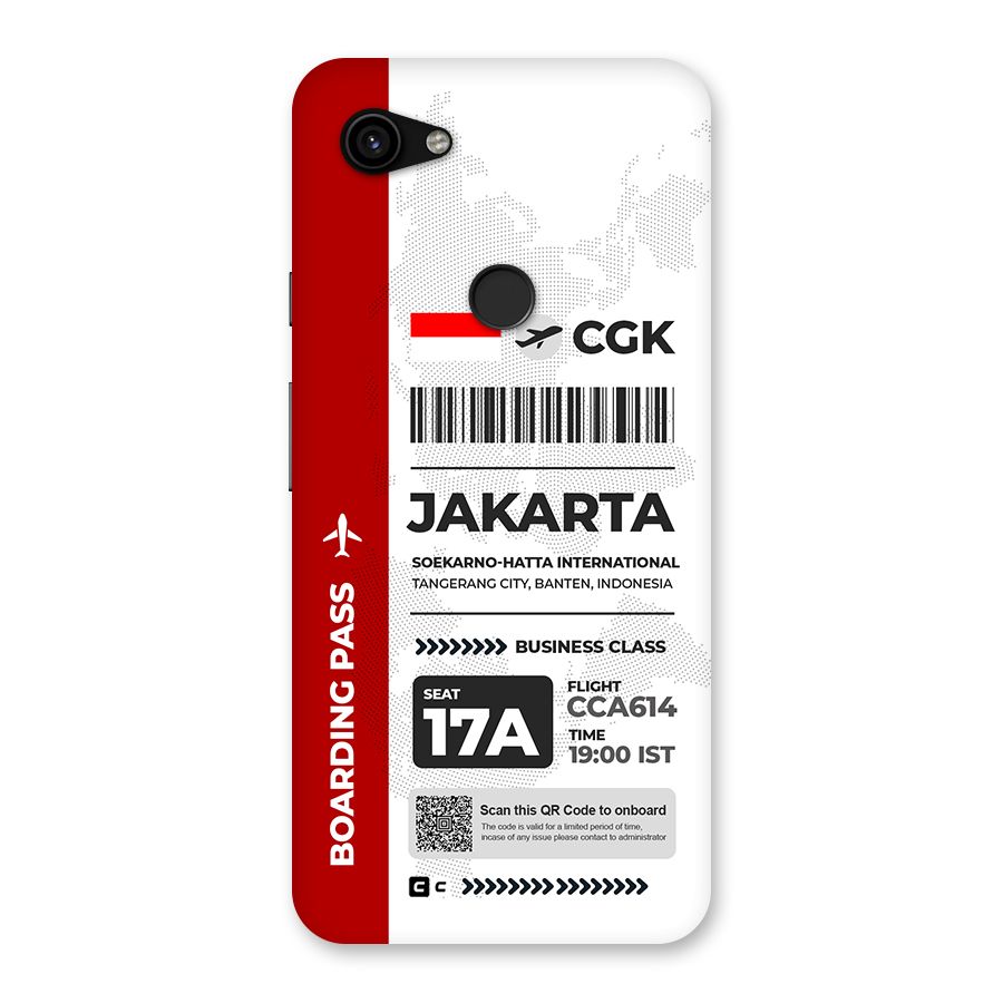 International Boarding Pass Jakarta Back Case for Google Pixel 3a XL