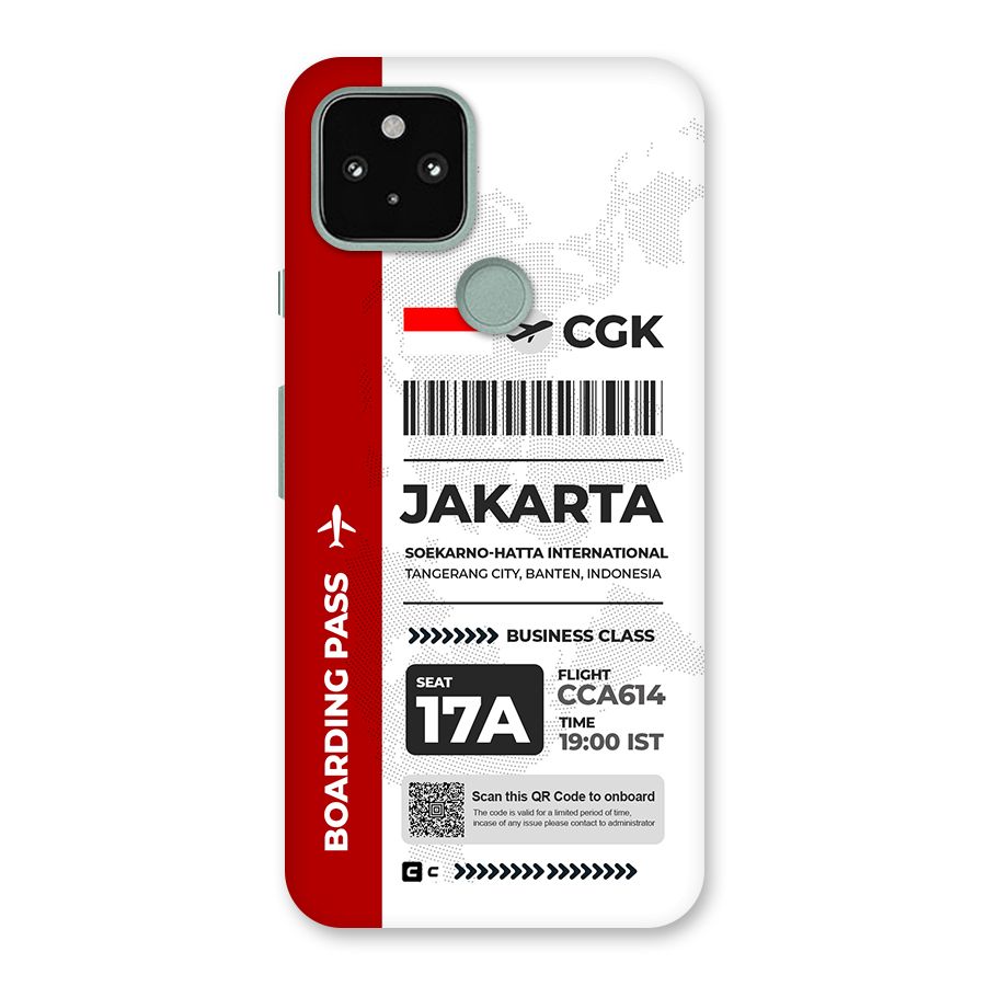 International Boarding Pass Jakarta Back Case for Google Pixel 5