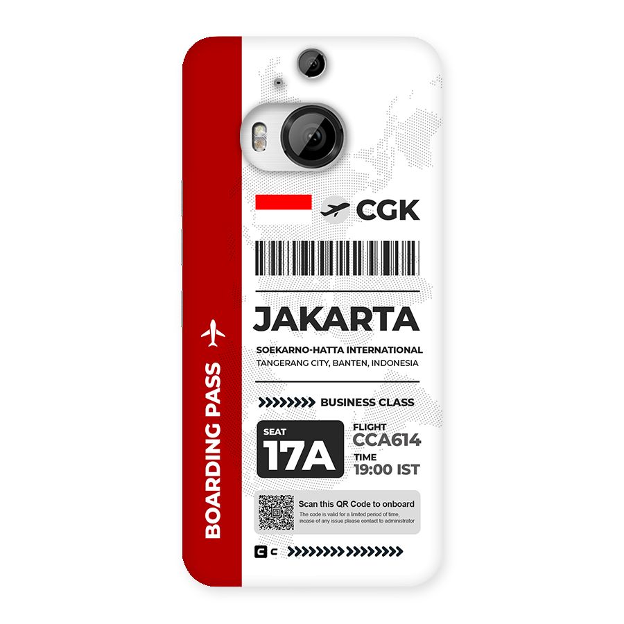 International Boarding Pass Jakarta Back Case for HTC One M9 Plus