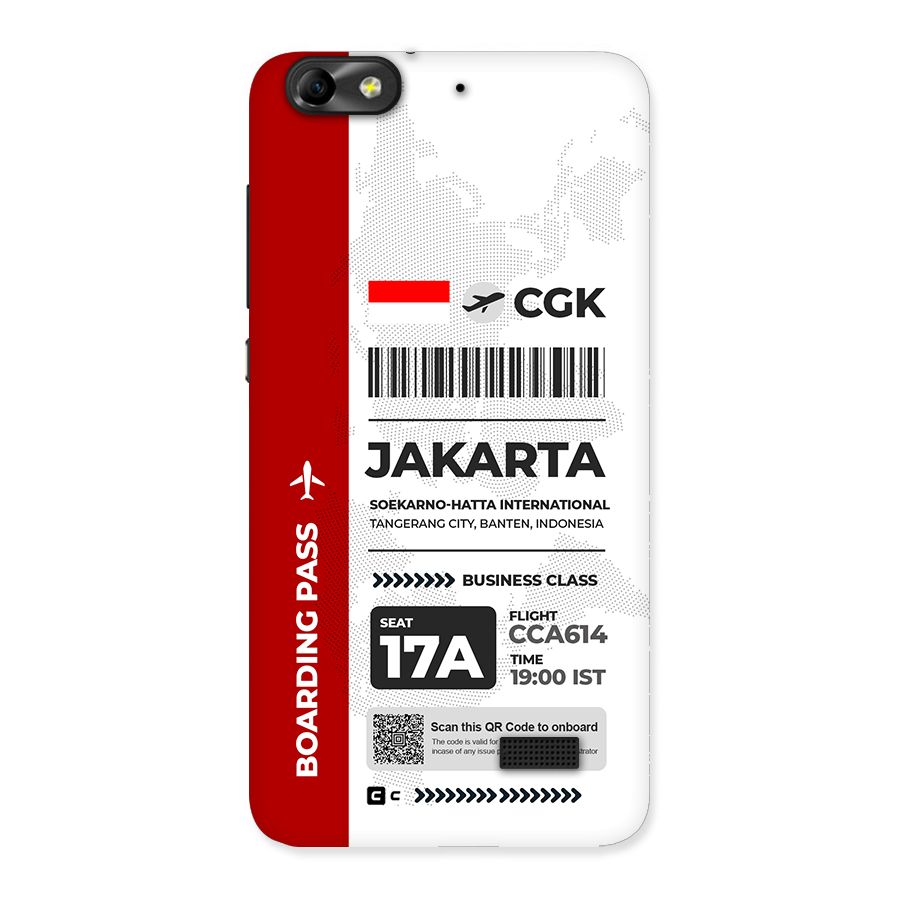 International Boarding Pass Jakarta Back Case for Honor 4C