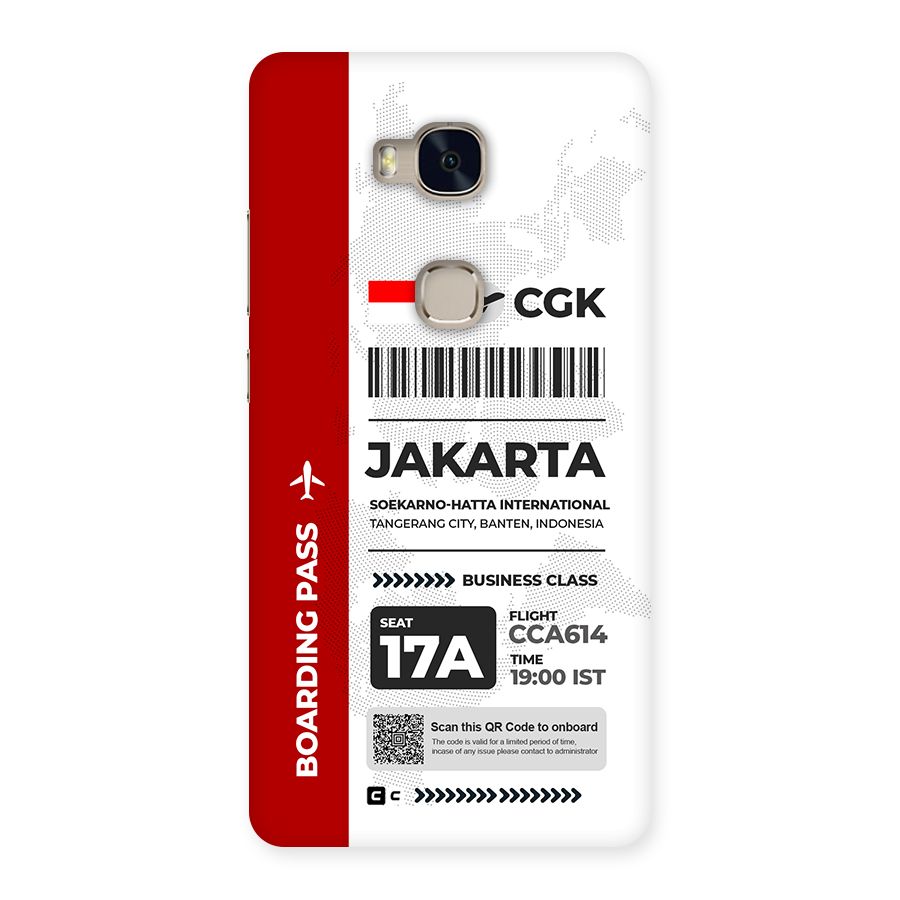International Boarding Pass Jakarta Back Case for Honor 5X