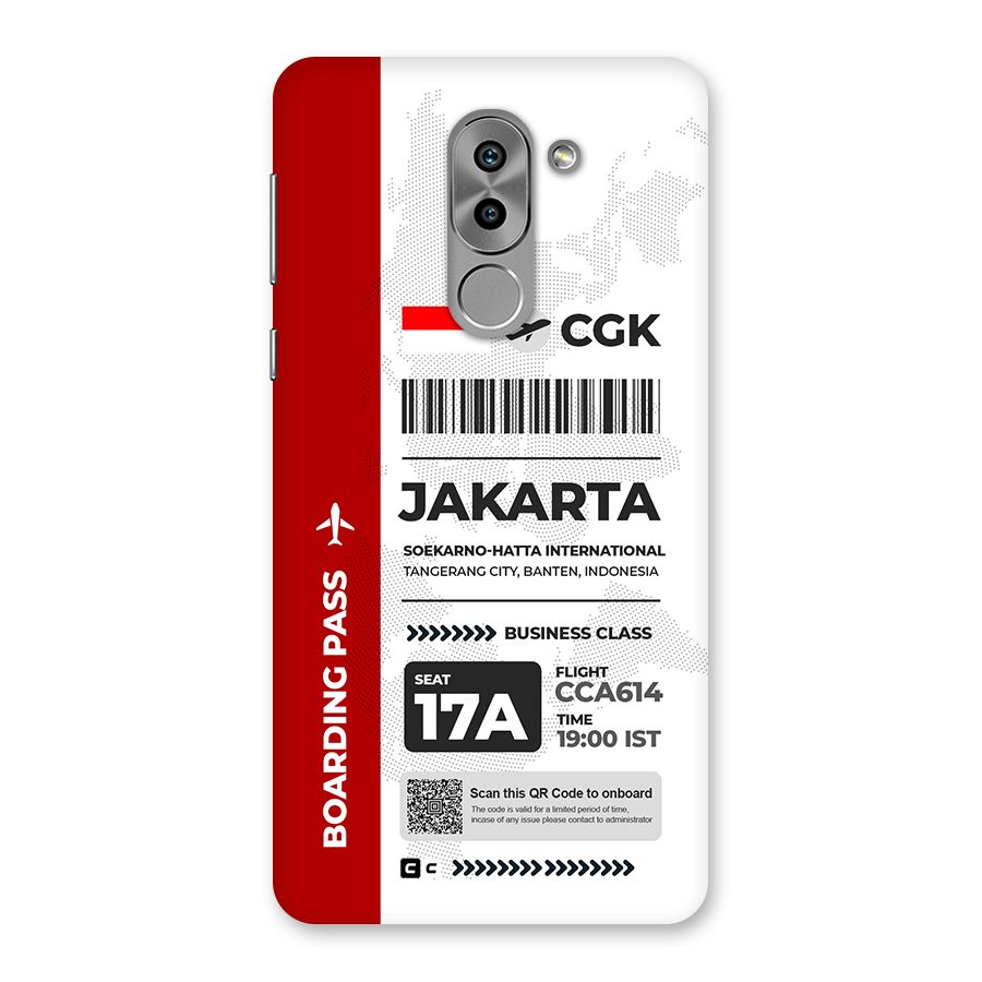 International Boarding Pass Jakarta Back Case for Honor 6X