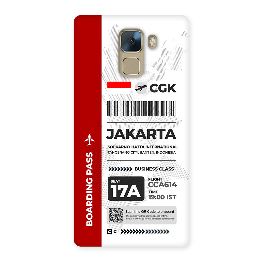 International Boarding Pass Jakarta Back Case for Honor 7