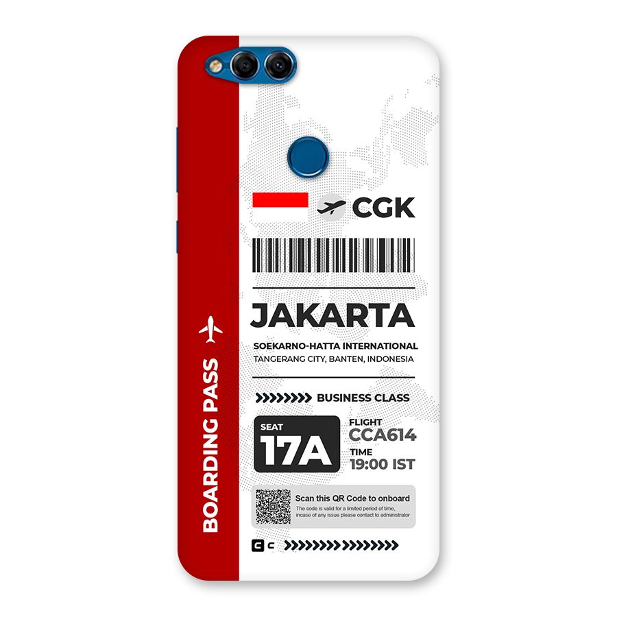International Boarding Pass Jakarta Back Case for Honor 7X