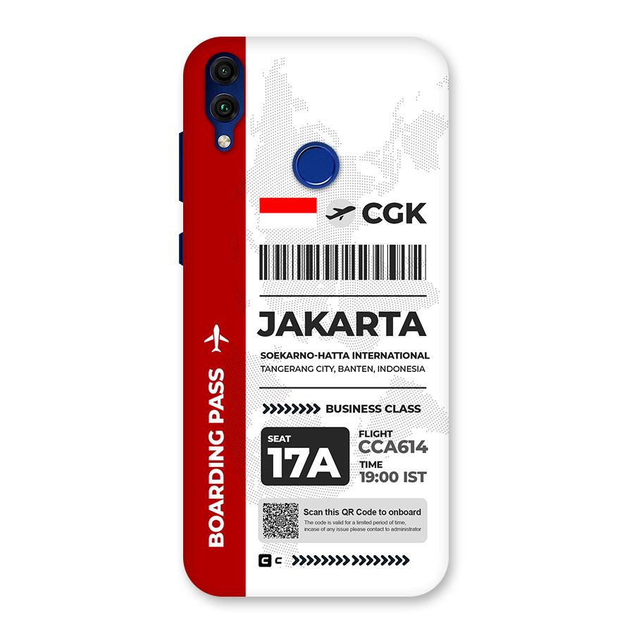 International Boarding Pass Jakarta Back Case for Honor 8C