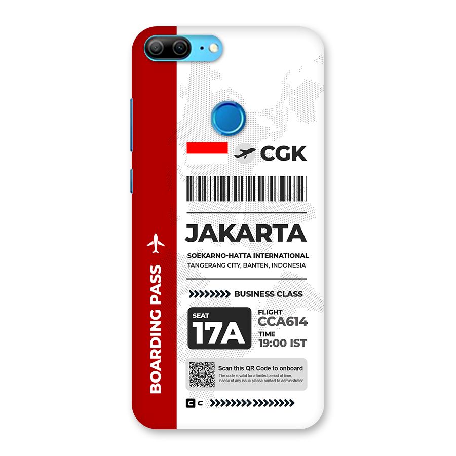 International Boarding Pass Jakarta Back Case for Honor 9 Lite