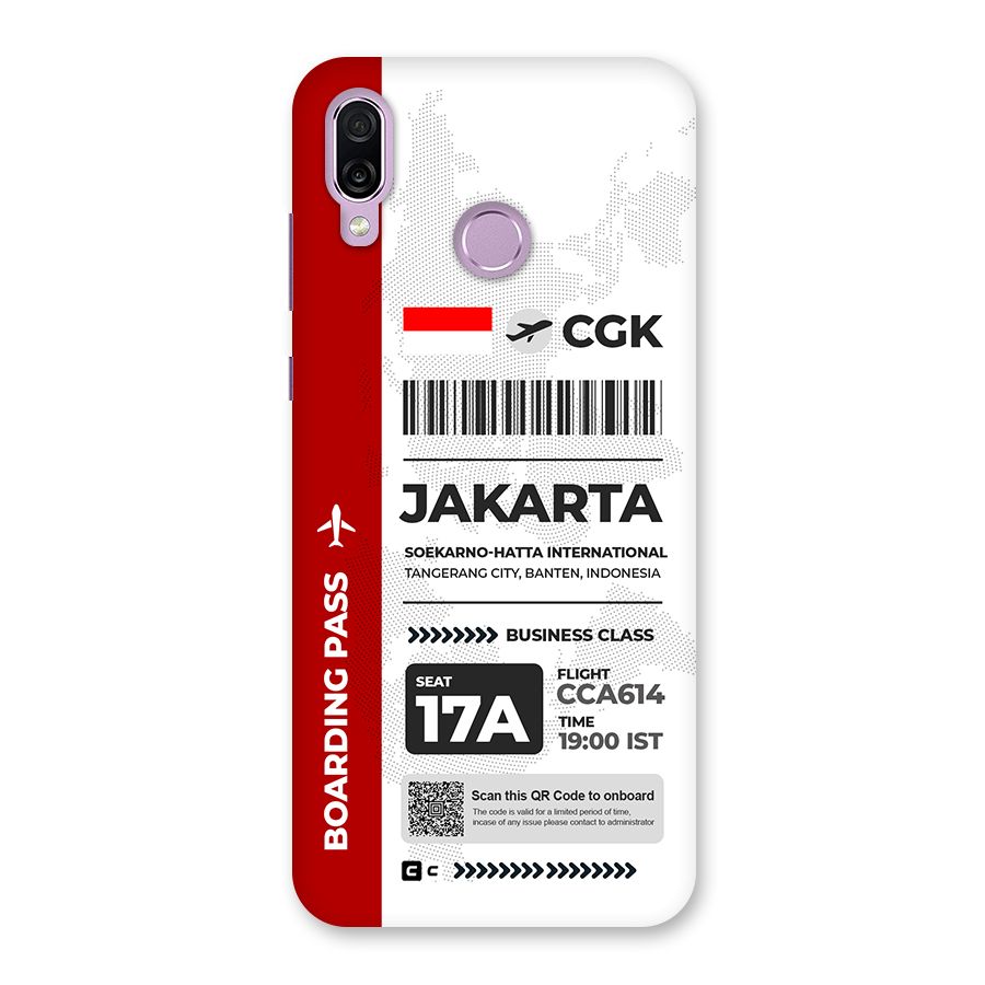 International Boarding Pass Jakarta Back Case for Honor Play