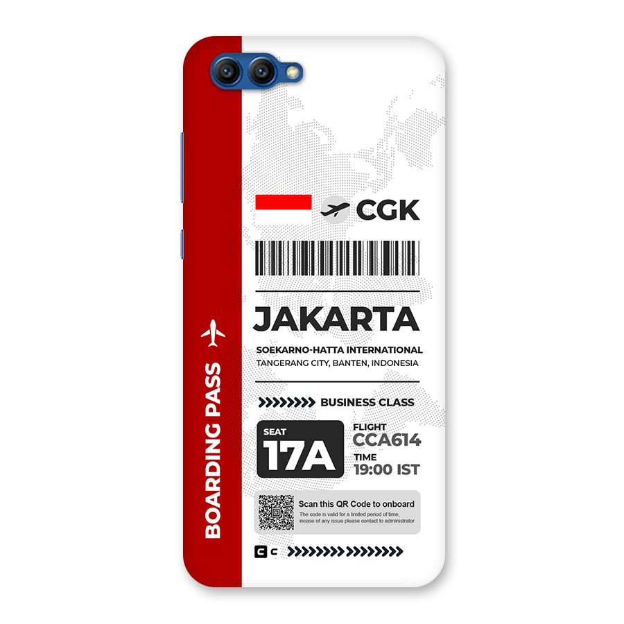 International Boarding Pass Jakarta Back Case for Honor View 10