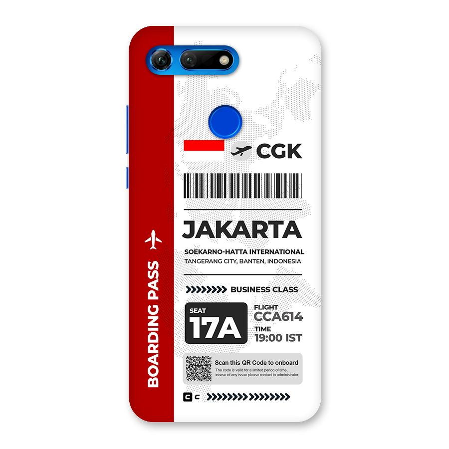 International Boarding Pass Jakarta Back Case for Honor View 20