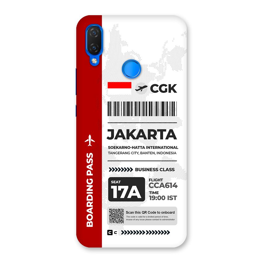 International Boarding Pass Jakarta Back Case for Huawei P Smart+