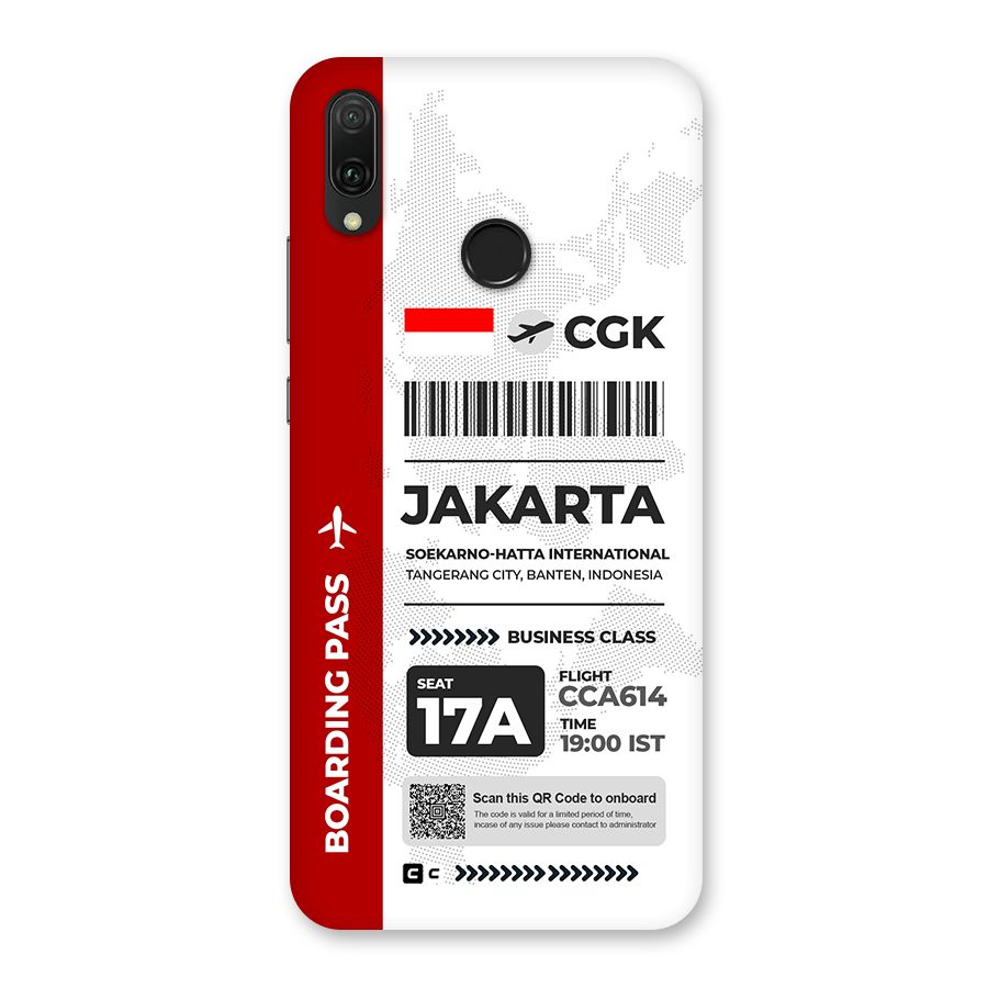 International Boarding Pass Jakarta Back Case for Huawei Y9 (2019)