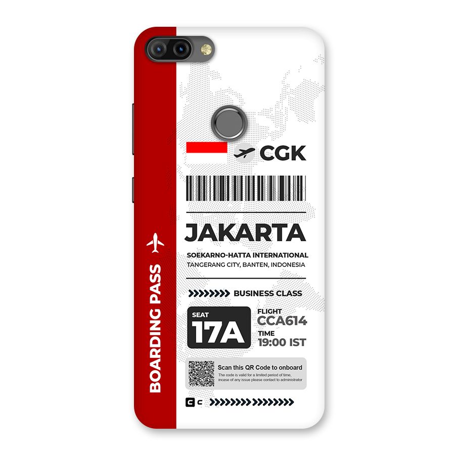 International Boarding Pass Jakarta Back Case for Infinix Hot 6 Pro