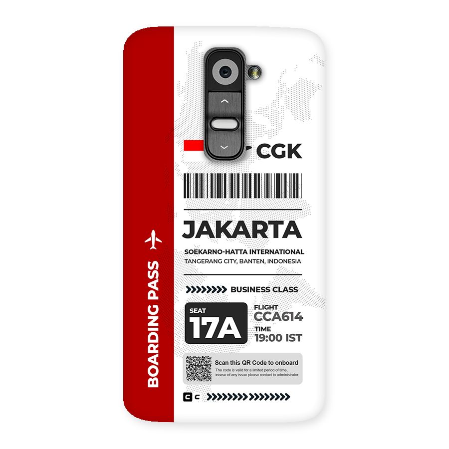 International Boarding Pass Jakarta Back Case for LG G2
