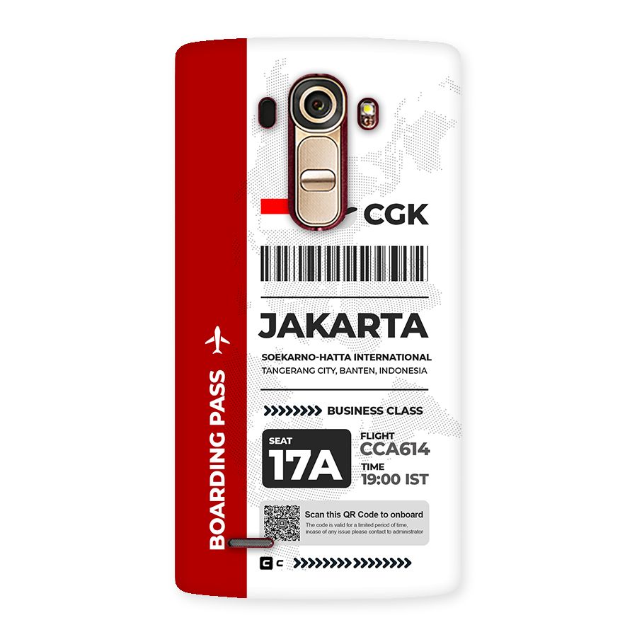International Boarding Pass Jakarta Back Case for LG G4
