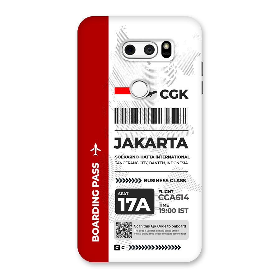 International Boarding Pass Jakarta Back Case for LG V30