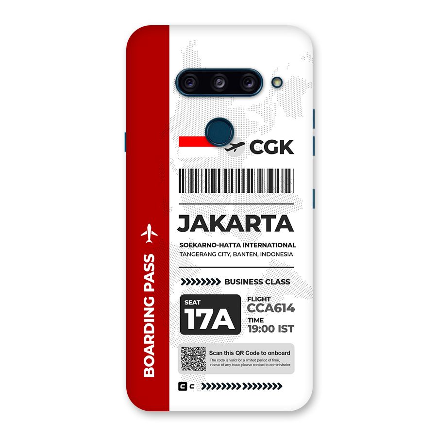 International Boarding Pass Jakarta Back Case for LG  V40 ThinQ