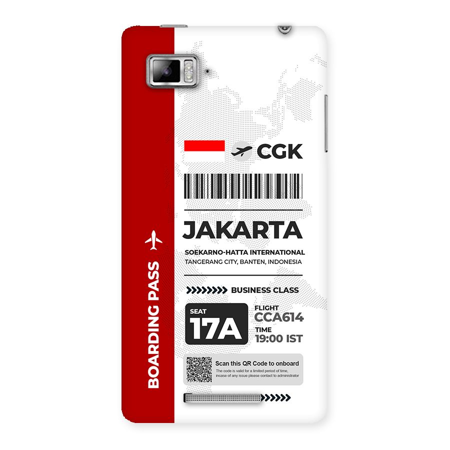 International Boarding Pass Jakarta Back Case for Lenovo Vibe Z K910