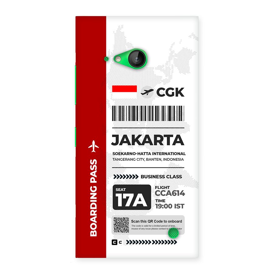 International Boarding Pass Jakarta Back Case for Lumia 730