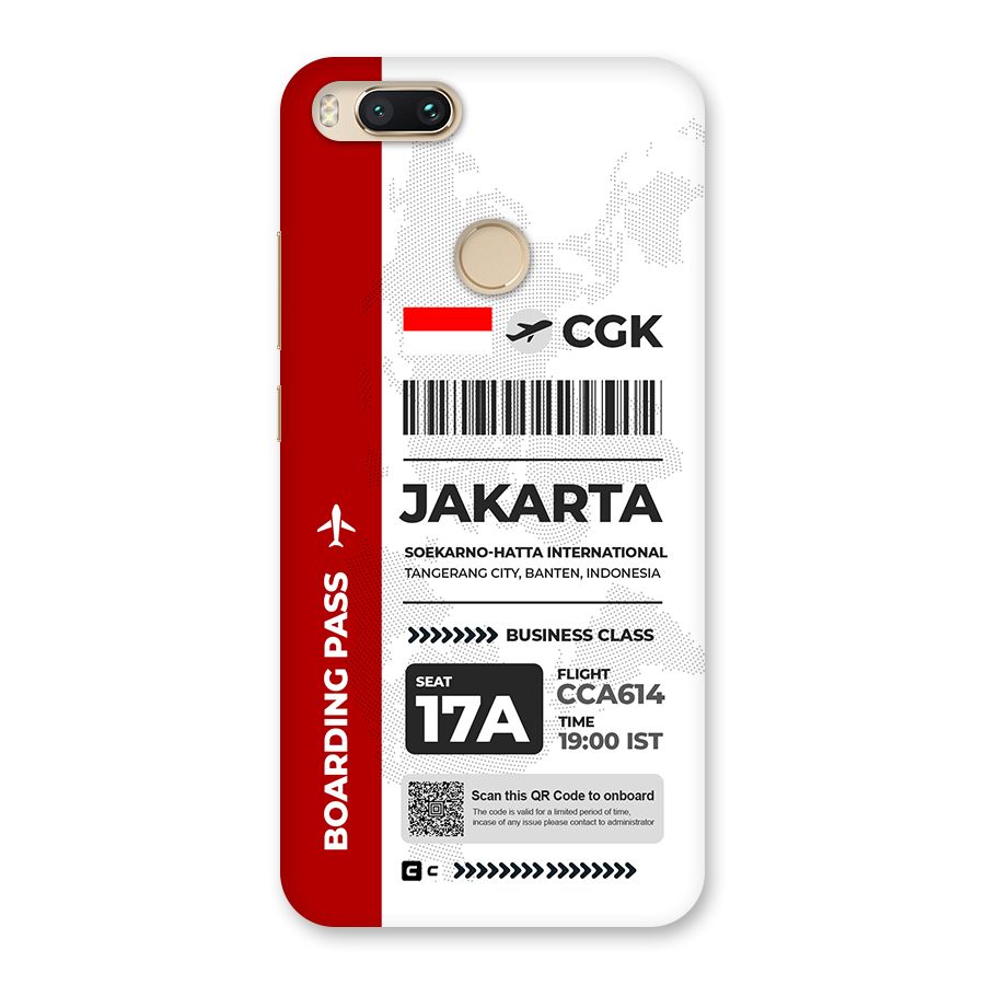 International Boarding Pass Jakarta Back Case for Mi A1