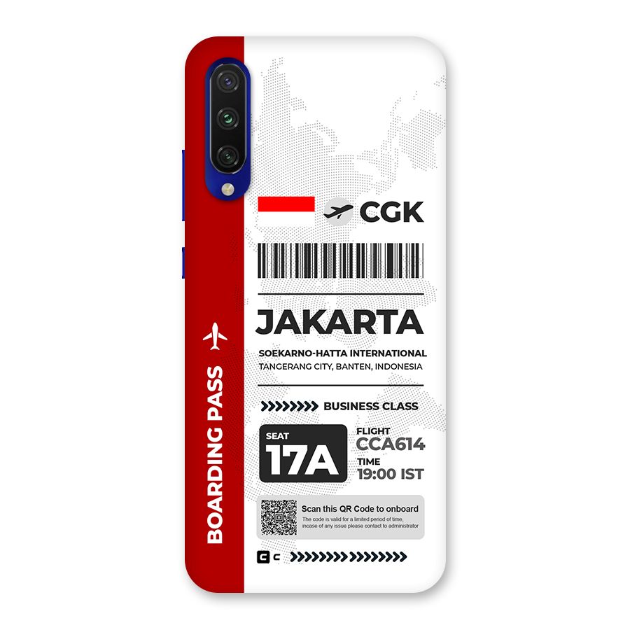 International Boarding Pass Jakarta Back Case for Mi A3