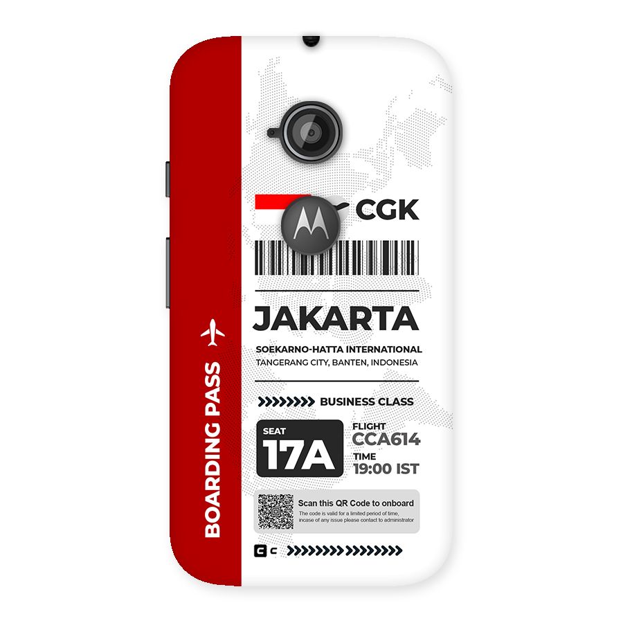 International Boarding Pass Jakarta Back Case for Moto E 2nd Gen