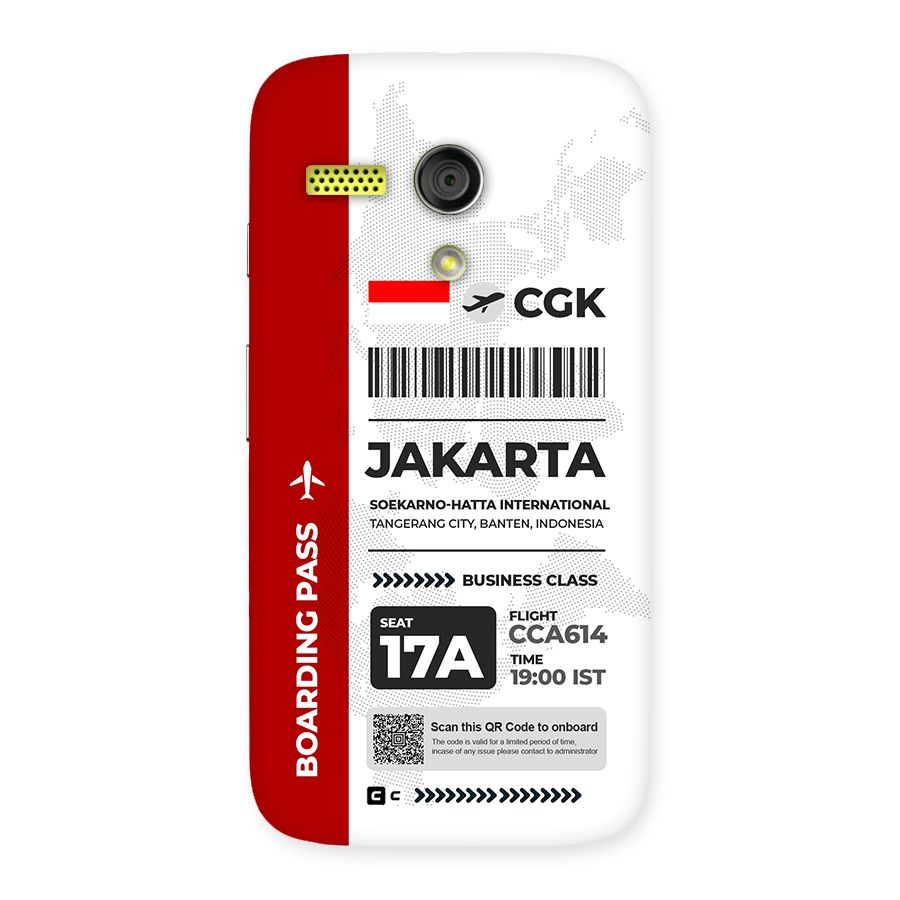 International Boarding Pass Jakarta Back Case for Moto G