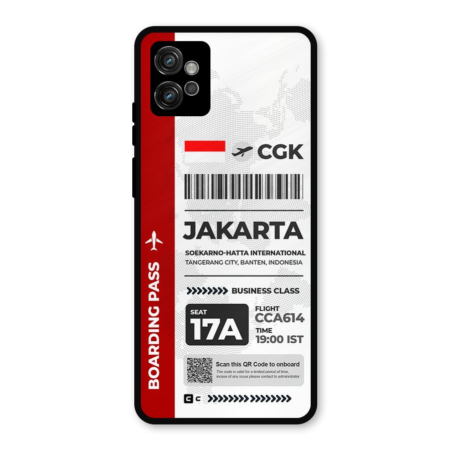 International Boarding Pass Jakarta Metal Back Case for Moto G32