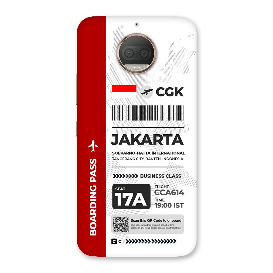 International Boarding Pass Jakarta Back Case for Moto G5s Plus