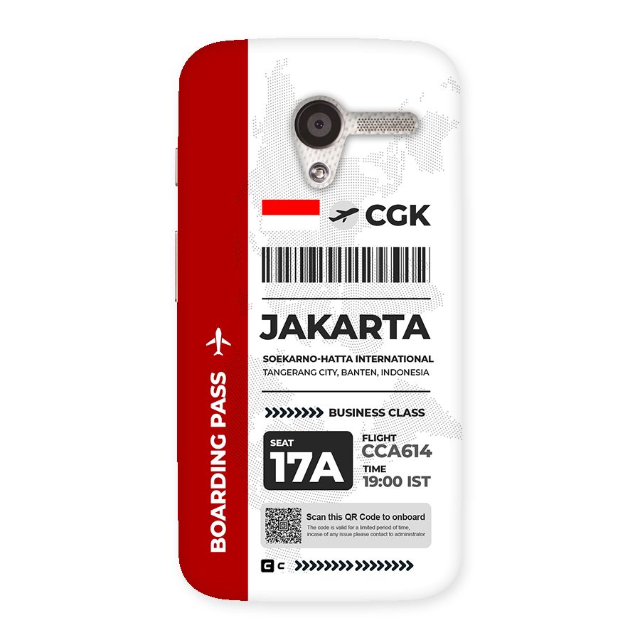 International Boarding Pass Jakarta Back Case for Moto X
